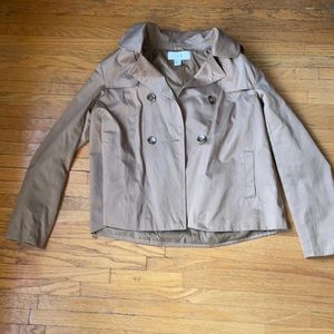 Hooded cropped trench coat